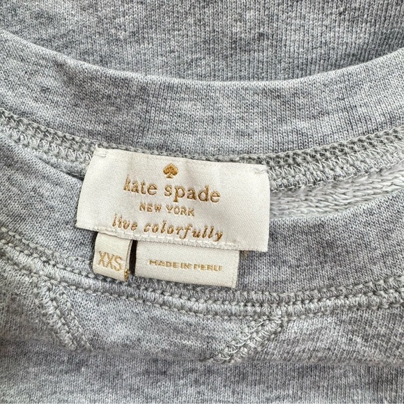 Kate Spade “The Cat’s Meow” Women’s SZ XXS Sweatshirt Gray Long Sleeve Oversized - Picture 7 of 7